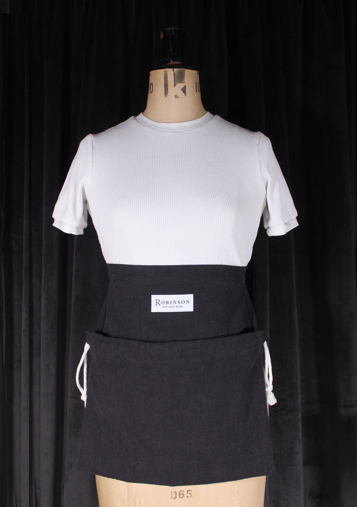 Black Ramie Apron Ditty Bag