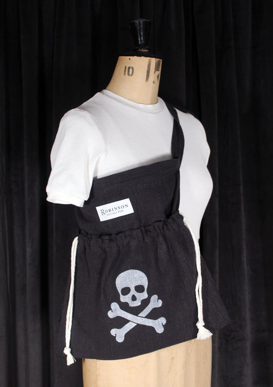 Distressed Skull & Crossbones Apron Ditty Bag