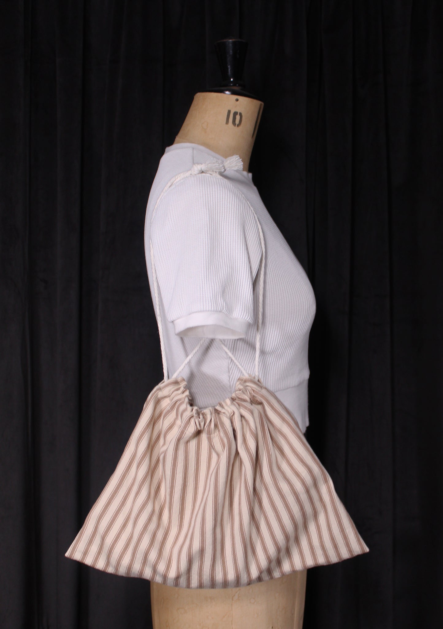 Ticking Stripe Apron Ditty Bag