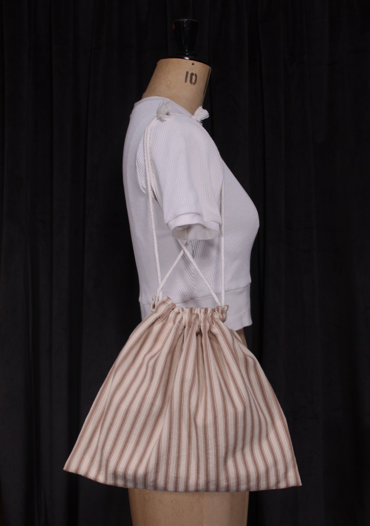 Sample Sale - Ticking Stripe Apron Ditty Bag V2