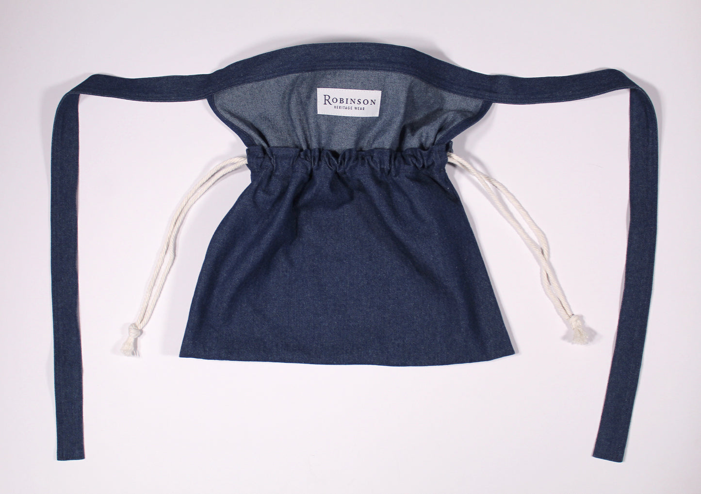 8oz Washed Denim Apron Ditty Bag (White Drawstring)