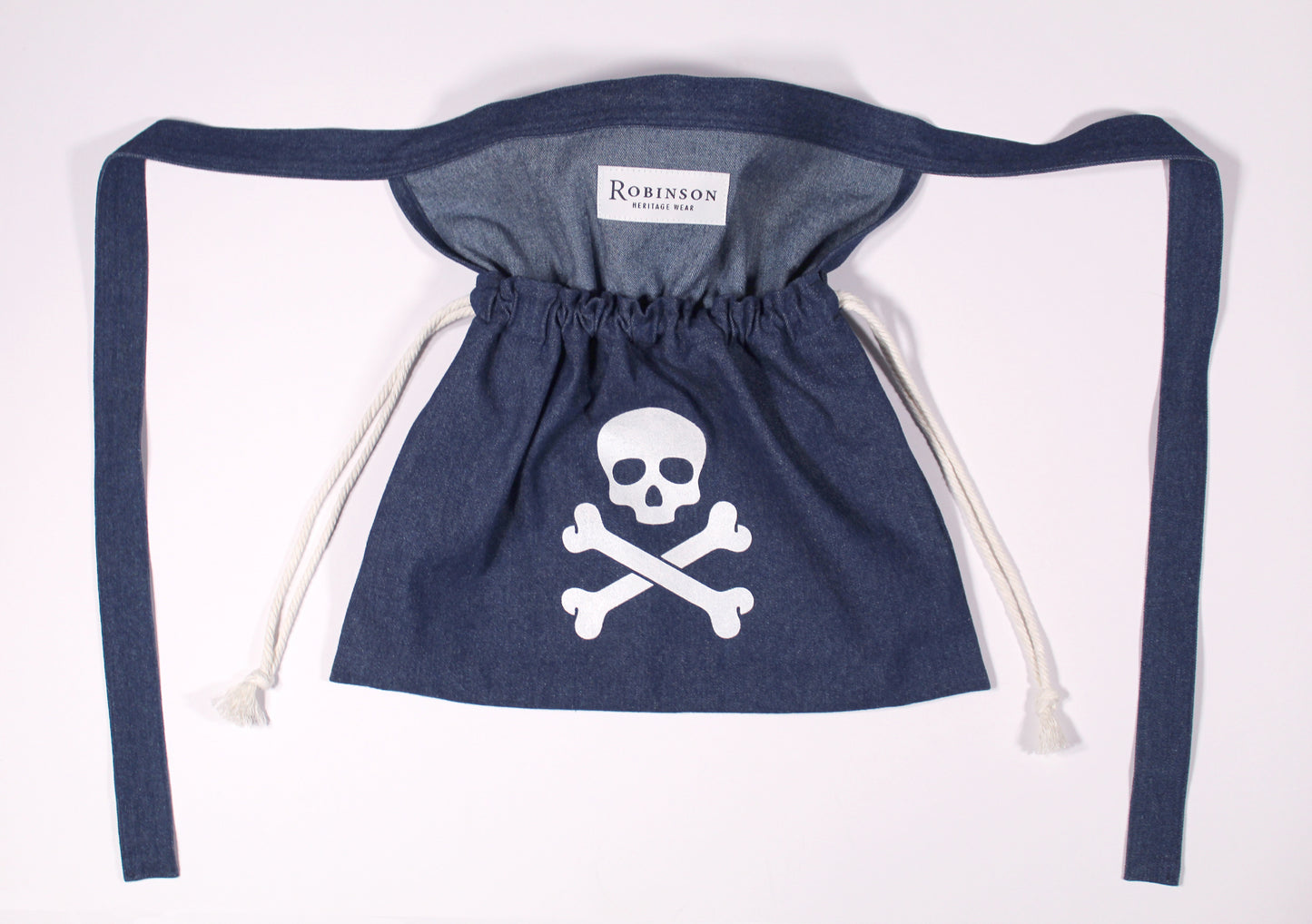 Skull & Crossbones 8oz Washed Denim Apron Ditty Bag