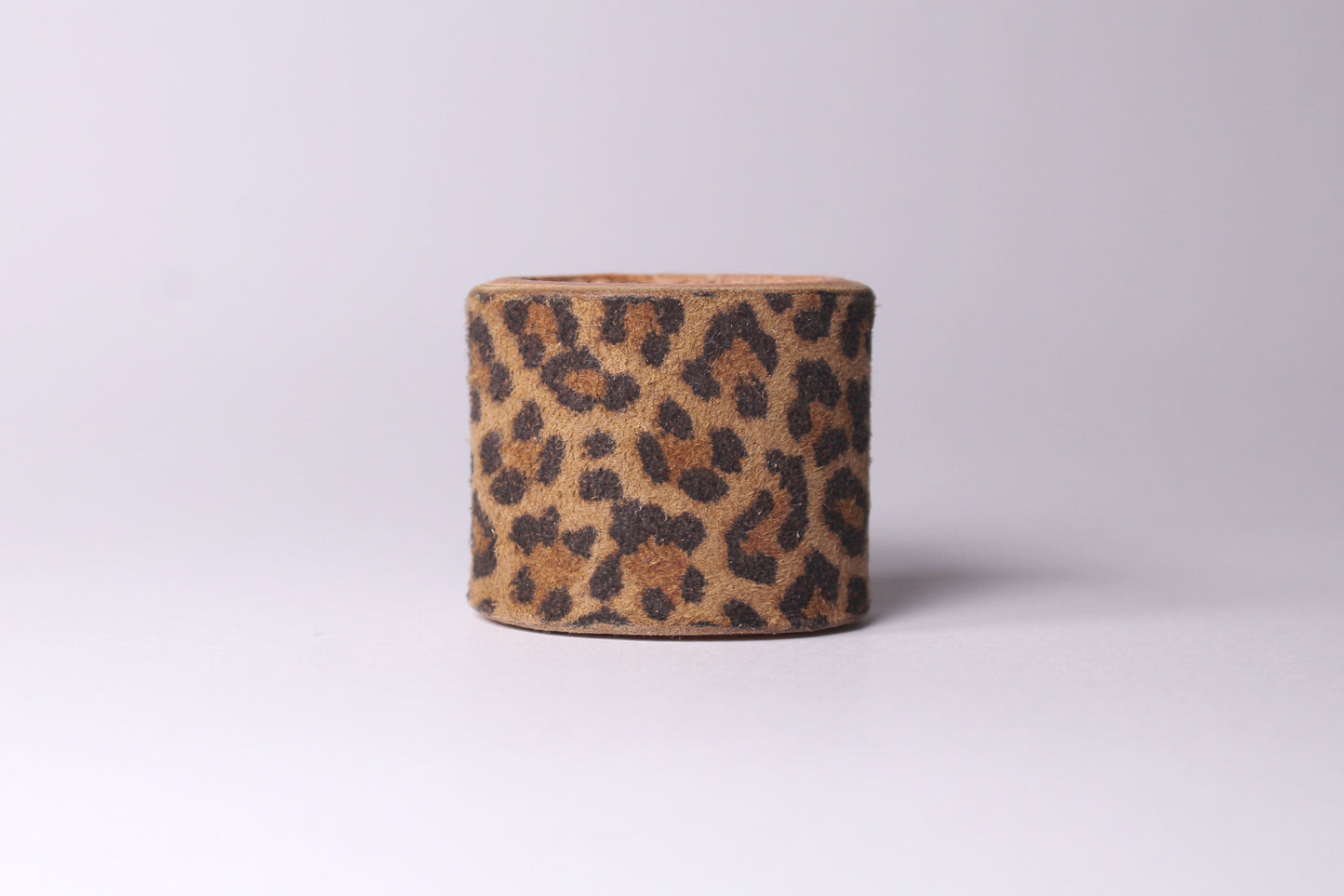 Handcrafted Leopard Print Leather Scarf Slide