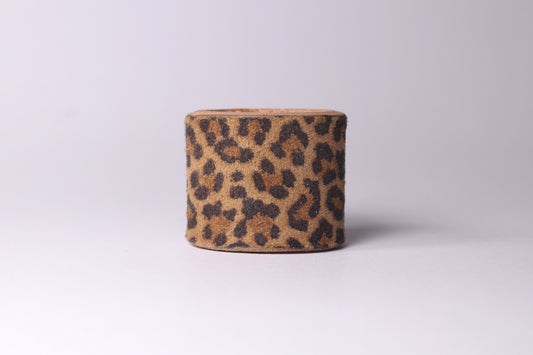 Handcrafted Leopard Print Leather Scarf Slide
