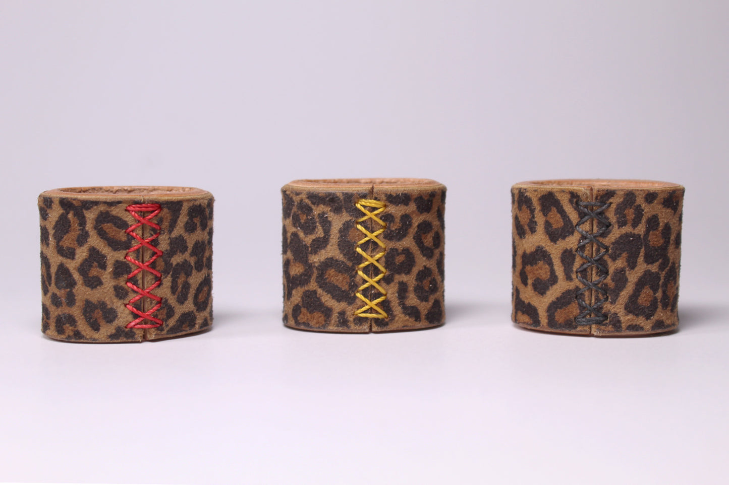 Handcrafted Leopard Print Leather Scarf Slide