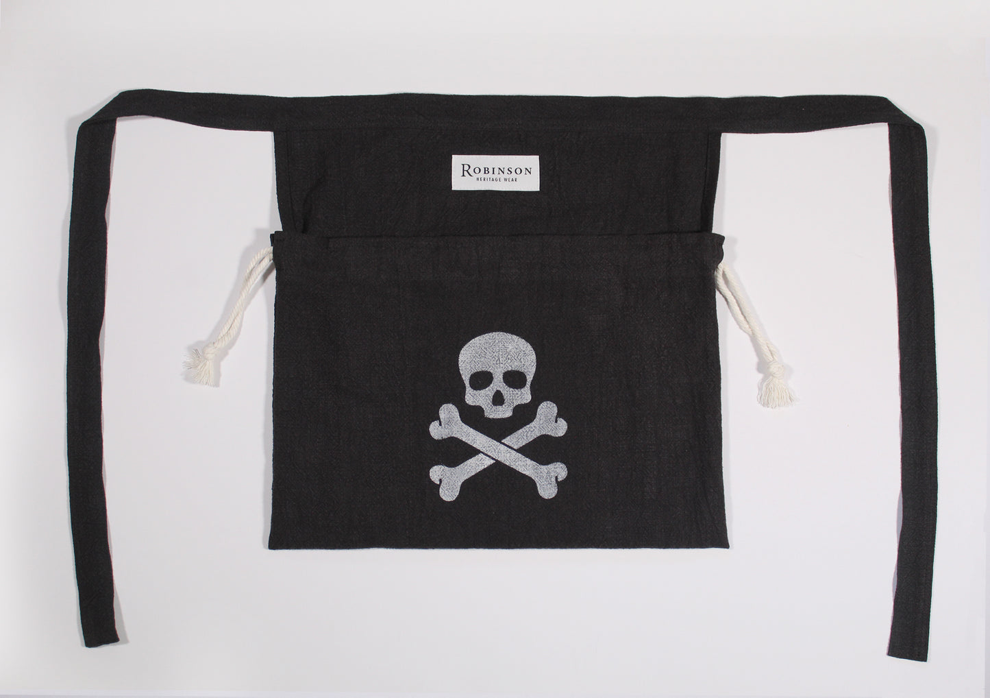Distressed Skull & Crossbones Apron Ditty Bag