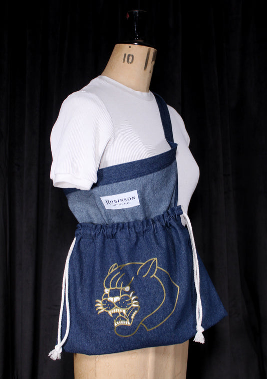 Panther Head 8oz Washed Denim Apron Ditty Bag