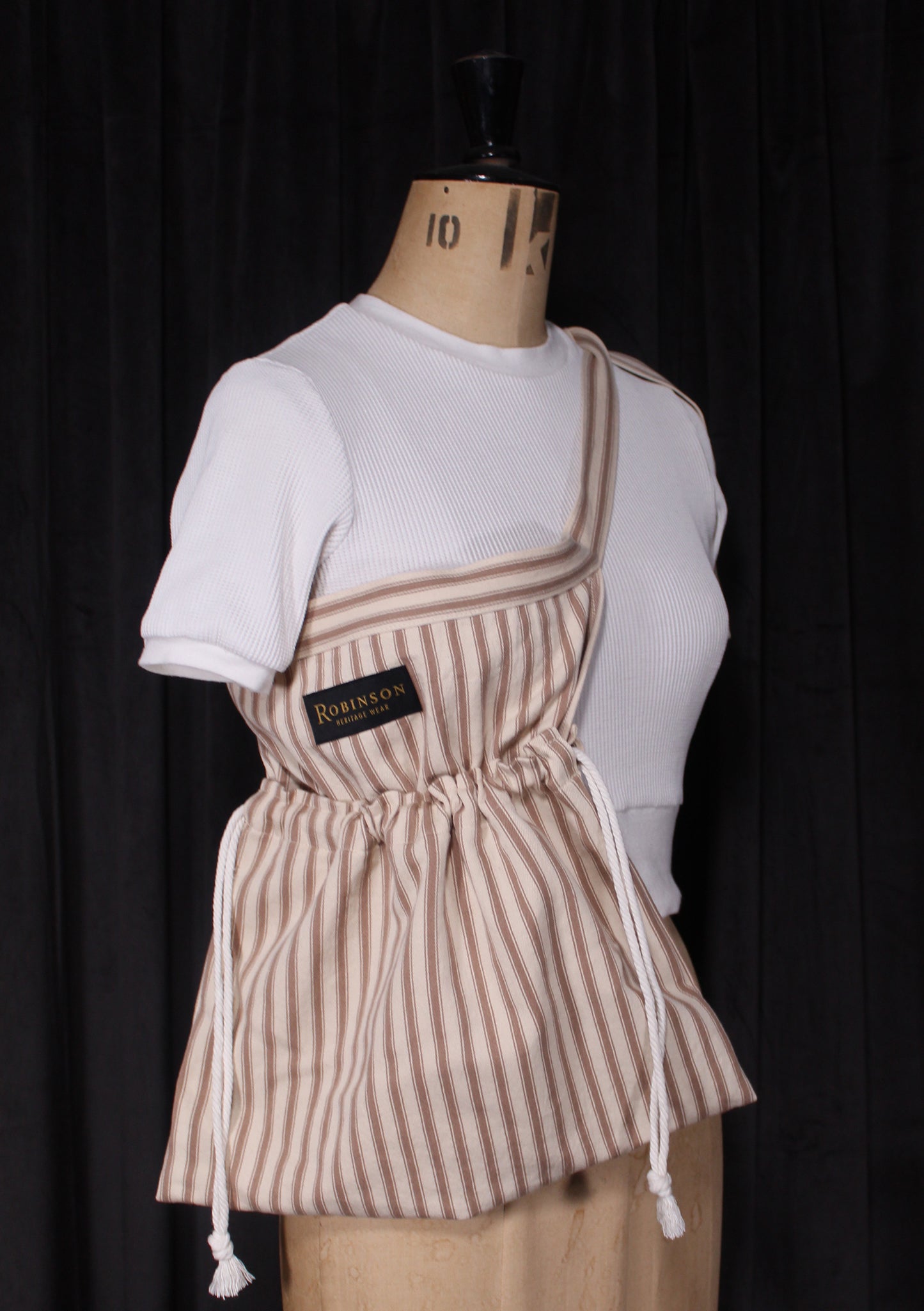 Ticking Stripe Apron Ditty Bag