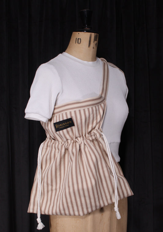 Ticking Stripe Apron Ditty Bag