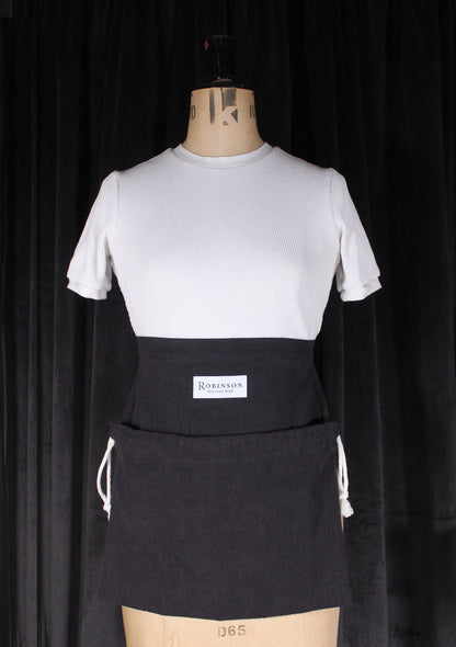 Black Ramie Apron Ditty Bag