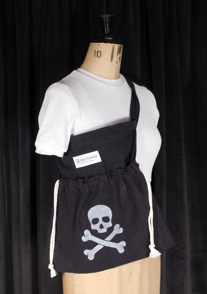 Distressed Skull & Crossbones Apron Ditty Bag