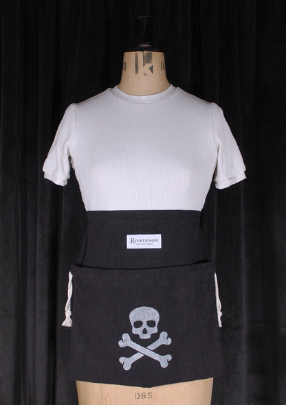 Distressed Skull & Crossbones Apron Ditty Bag