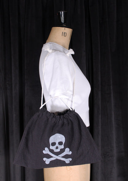 Distressed Skull & Crossbones Apron Ditty Bag