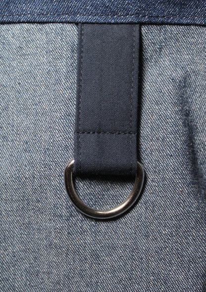 Close-up of key chain strap with D ring.