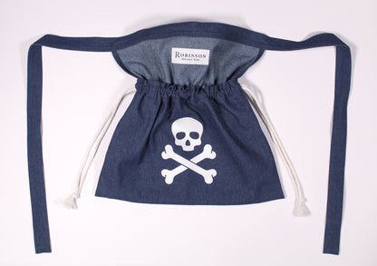 Skull & Crossbones 8oz Washed Denim Apron Ditty Bag