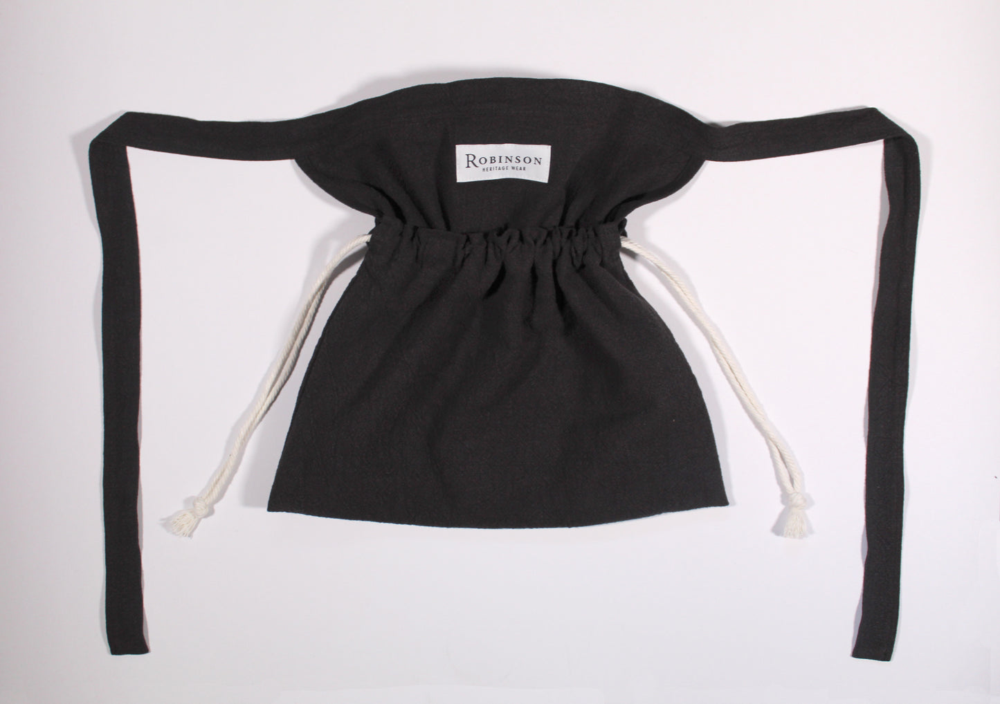 Black Ramie Apron Ditty Bag