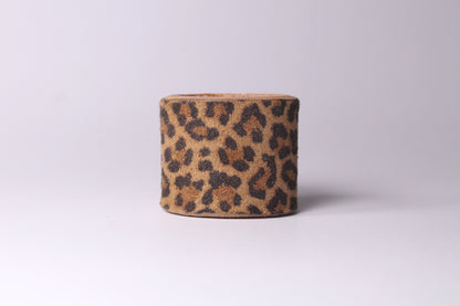 Handcrafted Leopard Print Leather Scarf Slide