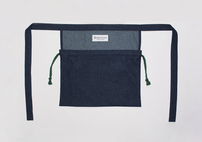 8oz Washed Denim Apron Ditty Bag (Green Drawstring)