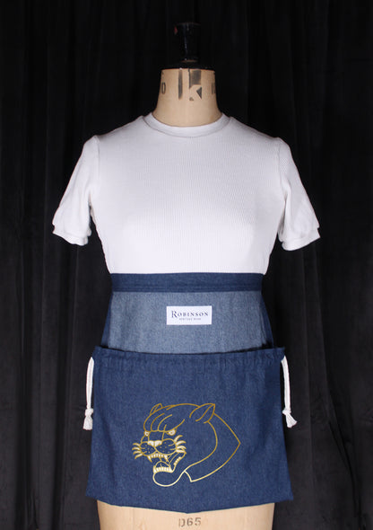 Panther Head 8oz Washed Denim Apron Ditty Bag