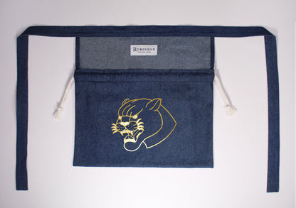 Panther Head 8oz Washed Denim Apron Ditty Bag