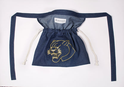 Panther Head 8oz Washed Denim Apron Ditty Bag