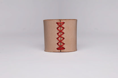 Handcrafted Skull and Crossbones Leather Scarf Slide