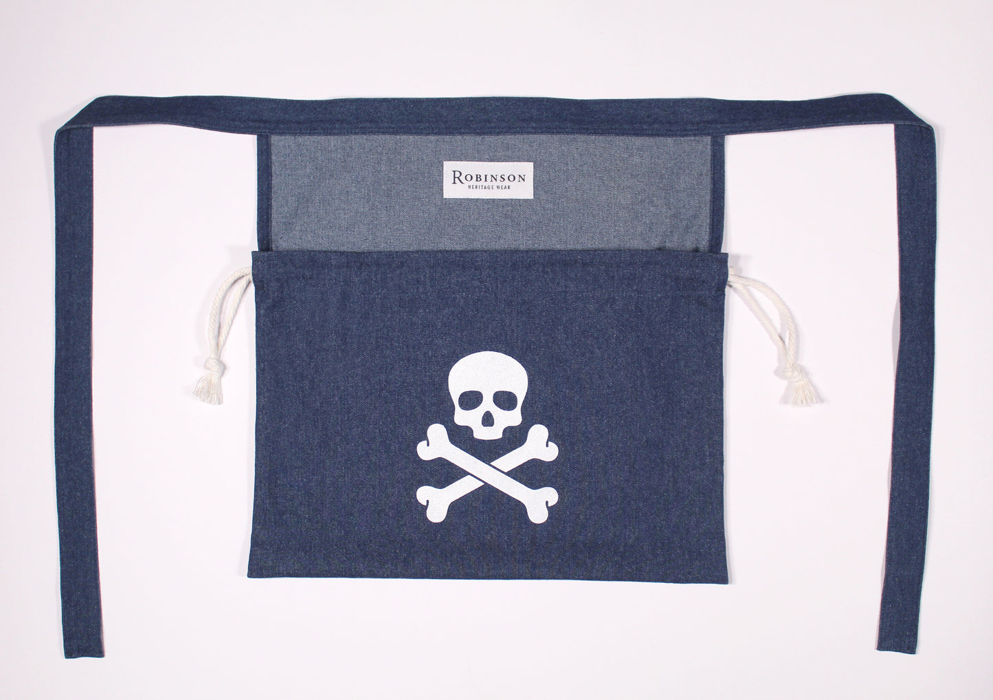 Skull & Crossbones 8oz Washed Denim Apron Ditty Bag