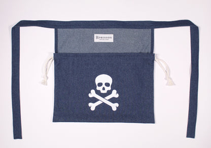 Skull & Crossbones 8oz Washed Denim Apron Ditty Bag