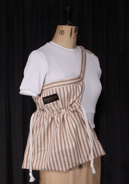 Ticking Stripe Apron Ditty Bag